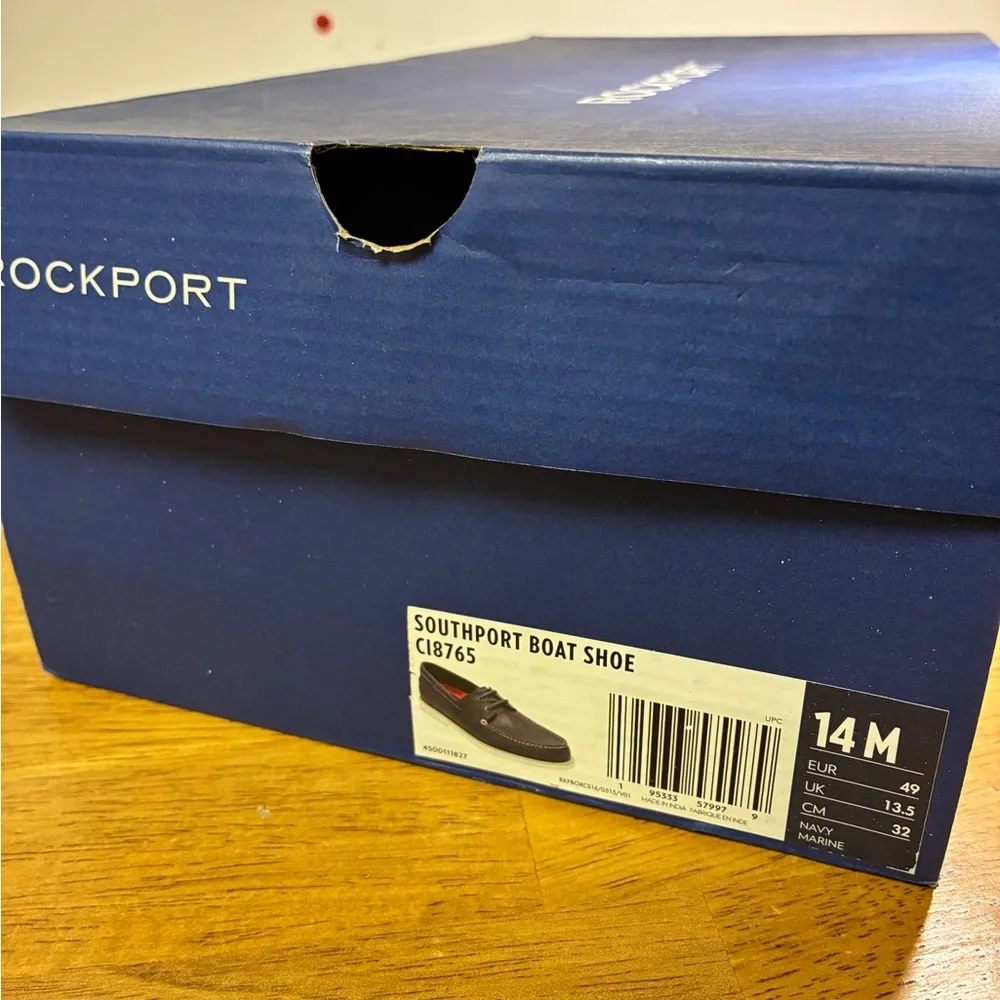 Rockport Men's Navy Boat Shoes - Picture 6 of 7
